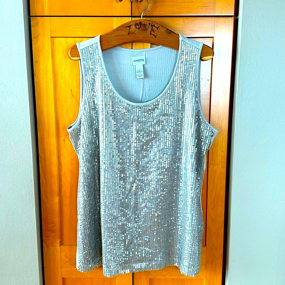 NWOT Chicos Sequined Tank Size 3